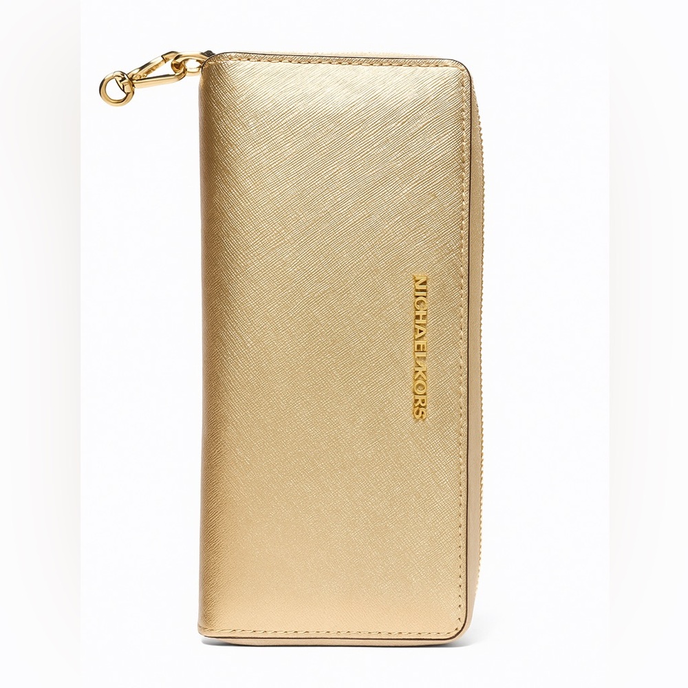Michael Kors Jet Set Medium Metallic Logo Wallet